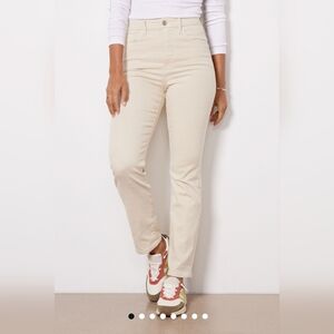 Good American High-Rise Straight Leg Jeans in Cream